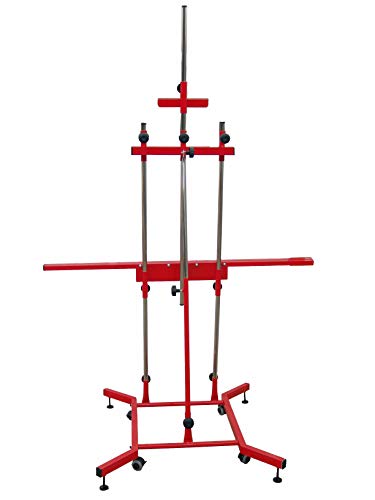 Sonpó Online - Modelo Goya XL - Caballete de pintura profesional para pintar cuadros - Estructura de acero de alta resistencia con acabados en color rojo - CUADROS HASTA 3 METROS