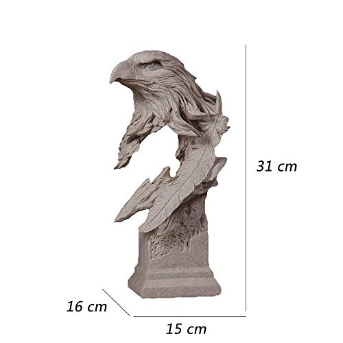 Sooiy Escultura de águila, Estatua Casa de la decoración, Decorativo Colección Resina Abstracta, Adaptado En el salón, Dormitorio, (15 x 16 x 31 cm)