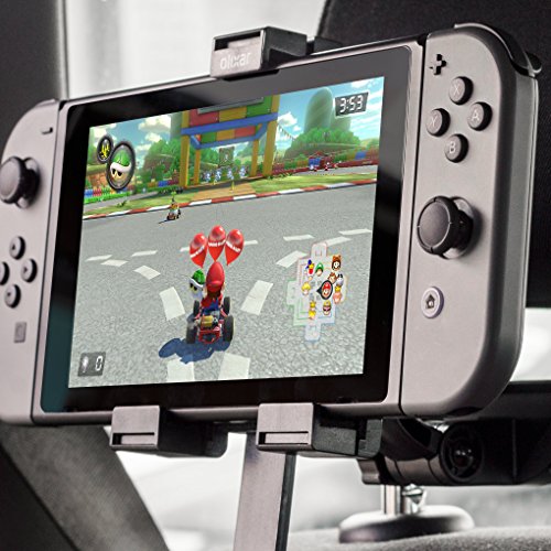 Soporte de Coche para la Nintendo Switch marca Olixar - Instalación en el reposacabezas - Color negro