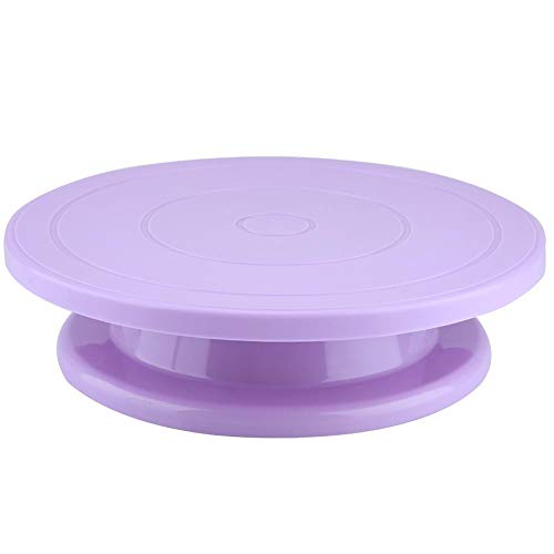 Soporte de plato giratorio para tartas de 11 pulgadas Herramientas de decoración de tartas Bandeja rodante antideslizante Soporte de exhibición giratorio(púrpura)