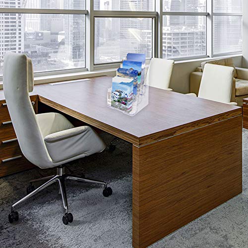 Soporte para Documentos Acrílico Transparente con Múltiples Niveles (4 niveles, A5) - Exhibidor para Folletos (16.5 x 16 x 26cm) de Sobremesa o de Pared - 2 Agujeros para Montar en la Pared