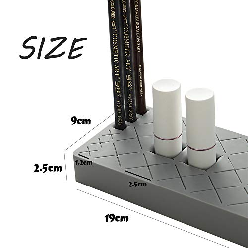 Soporte para pintalabios, 24 rejillas de silicona, soporte para lápices labiales, cosméticos, caja de almacenamiento, lápiz de cejas multicolor y organizador de brochas de maquillaje Rosa