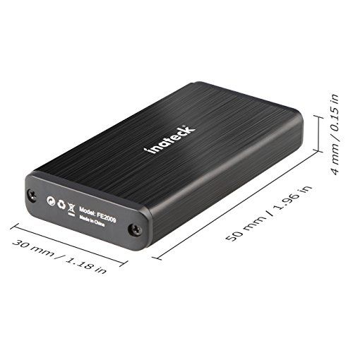 [Soporte UASP] Inateck USB 3.0 mSATA Aluminio SSD Enclosure Caja de Adaptador con USB 3.0 Cable de Datos para M50 mSATA SSD