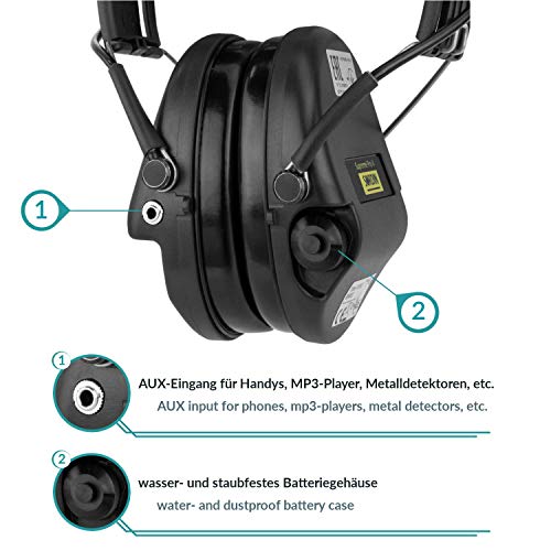 Sordin Supreme PRO X - Protectores auditivos activos SOR75302-X-02 Protector auditivo electrónico Banda de tela Cups Negro