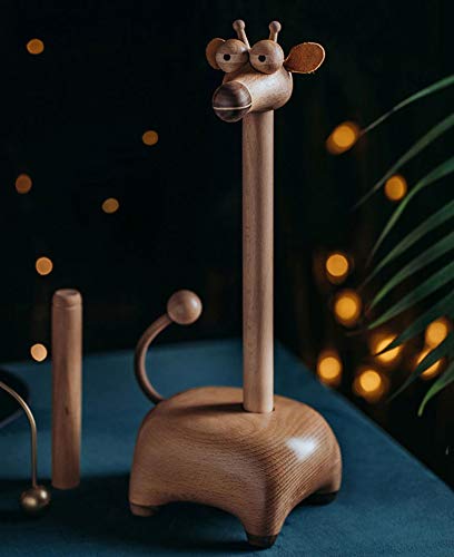 Sostenedor del tejido sólido titular de madera de la jirafa del rollo de papel organizador de escritorio Caddie, Europeo dispensador de papel del rollo dispensador, Cuarto de baño decorativo Papel hig