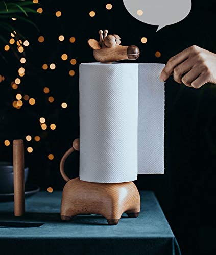 Sostenedor del tejido sólido titular de madera de la jirafa del rollo de papel organizador de escritorio Caddie, Europeo dispensador de papel del rollo dispensador, Cuarto de baño decorativo Papel hig