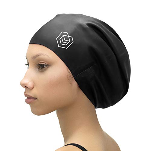 SOUL CAP XL – Gorro de Natación Extra Grande XL / Gorro de Ducha | Diseñado para Cabellos Largos, Rizados, Extensiones Capilares, Rastas, Trenzas y Afros | Hombre y Mujer | 100% Silicona Premium
