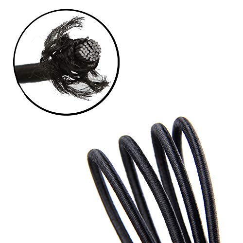 SourceTon - Juego de 20 cerraduras elásticas de nailon para cordón elástico con cordón elástico de 1,27 cm, 50 m de longitud, 10 orificios individuales, 10 unidades de doble agujero (negro)