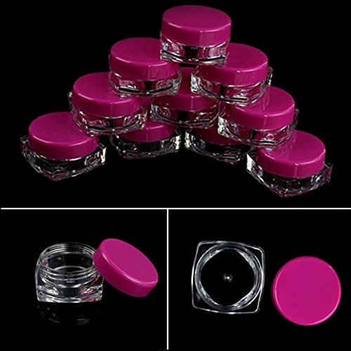 Soviton – Contenedores de plástico vacíos de 5 gramos para maquillaje facial, cremas, bálsamo para labios, sombra para ojos, 10 unidades