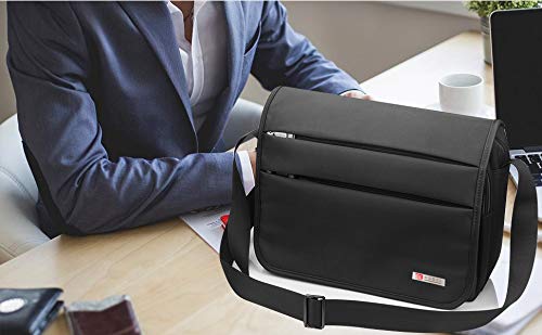 SPAHER Bolso de Hombro para Hombre maletín iPad Laptop Work Messenger Bolso de Negocios Escuela Crossbody Bolso de Mano Bolso de Viaje Prueba de Agua para portátil MacBook Air 11.6" Negro