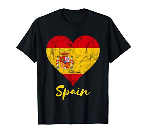 Spain Español Corazón España Bandera España Vacaciones Camiseta