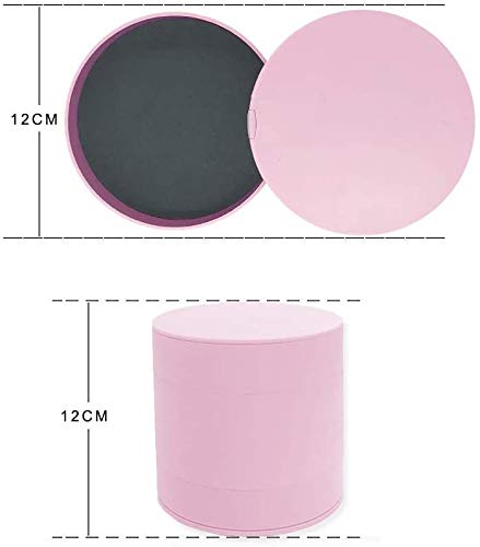 Sparta's Store Caja Joyero Organizador Rotación de 360°,4 Niveles Joyero Organizador con Espejo,Pequeña Joyero Viaje Decorativas,Joyero de Viaje pequeño para niñas,Joyeros Redondos (Rosa)