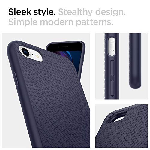 Spigen Funda Liquid Air Compatible con Apple iPhone SE(2020)/8/7, Flexión Duradero y Diseño de Fácil Agarre - Azul Marino