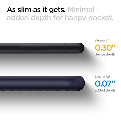 Spigen Funda Liquid Air Compatible con Apple iPhone SE(2020)/8/7, Flexión Duradero y Diseño de Fácil Agarre - Azul Marino