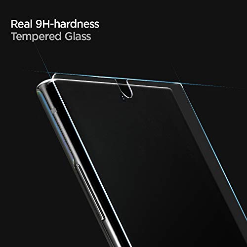 Spigen, Glas.TR Platinum, UV Protector de Pantalla para Samsung Galaxy Note 10 Plus, Compatible con Sensor de Huella Digital, Compatible con Las Fundas, 3D Cobertuna Completa, Anti-Scratch