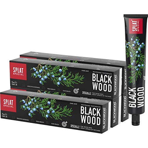 Splat blackwood Pasta dentífrica blanqueadora, paquete de 5 (5 x 75 ml)