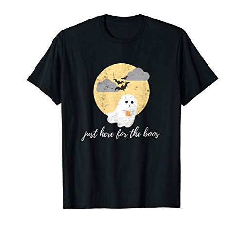 Spooky Ghost Halloween Gift Just Here For The Boos Drinking Camiseta