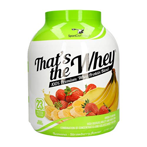 Sport Definition Thats The Whey Paquete de 1 x 2270g Concentrado y Aislada de Proteína de Suero con Aminoácidos BCAA - Leucina Isoleucina y Valina (Strawberry Banana)