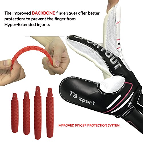 Sportout Iños y Adolescentes,Adultos Guantes de Portero de Futbol，Proporciona un Agarre Poderoso,Protege Tus Dedos de Lesiones,Antideslizante, Material de Látex Excelente (9, Black)