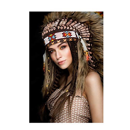 SQSHBBC Figuras de Mujer nativa Pintura al óleo sobre Lienzo Cuadros  Decoracion Comedor