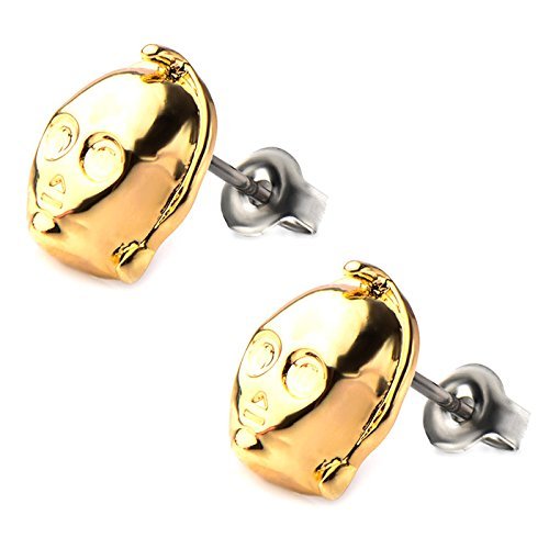 Star Wars adultos oficial oro IP 3d C-3PO cara Stud Pendientes