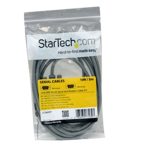 StarTech.com SCNM9FF - Cable de módem nulo Cruzado, 3 m, Gris