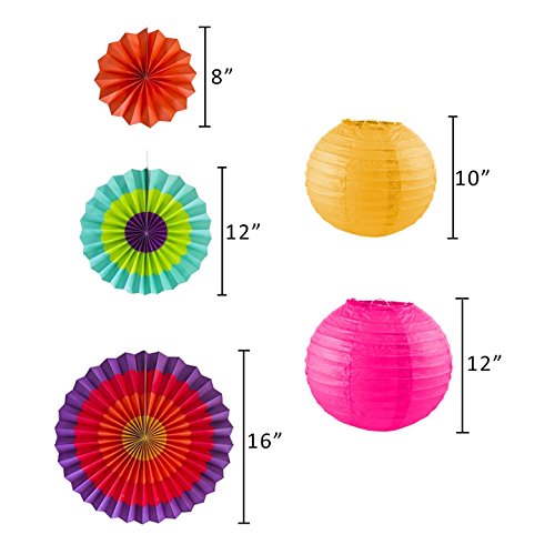 Sterling James Co. Paquete para Fiesta Colorida – Decoración para Cumpleaños – Fiesta al Aire Libre – Cinco de Mayo – Baby Shower – Boda – Despedida de Soltera- Accesorios para Fotos