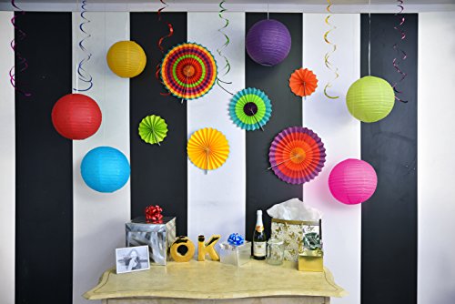 Sterling James Co. Paquete para Fiesta Colorida – Decoración para Cumpleaños – Fiesta al Aire Libre – Cinco de Mayo – Baby Shower – Boda – Despedida de Soltera- Accesorios para Fotos