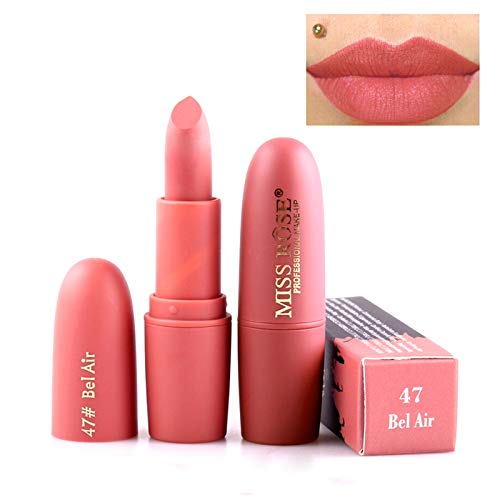 Sticklips YHM MISS ROSE Lápiz labial Mate de terciopelo impermeable Barra de labios Sexy Rojo marrón Pigmentos Maquillaje Lápices labiales mate Labios de belleza (31) (Color : 38)