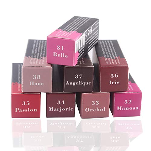 Sticklips YHM MISS ROSE Lápiz labial Mate de terciopelo impermeable Barra de labios Sexy Rojo marrón Pigmentos Maquillaje Lápices labiales mate Labios de belleza (31) (Color : 38)