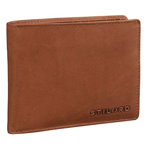 STILORD 'Ethan' Cartera de Elegante Piel Vintage para Hombre Billetera y Monedero Masculino para Tarjetas Monedas y Billetes de auténtico Cuero, Color:girona - marrón