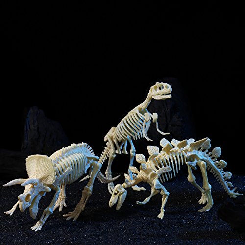 STOBOK 3 Unids 4D Dinosaurio De Madera Rompecabezas Dinosaurio Esqueleto Figura Esqueleto Fósil Juguetes DIY para Niños
