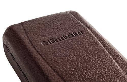 Störtebekker® Maquinilla de afeitar clásica en estuche de cuero hecho a mano [10 hojas Astra] - Cuchilla de afeitar de primera calidad - Set de afeitado con espejo integrado