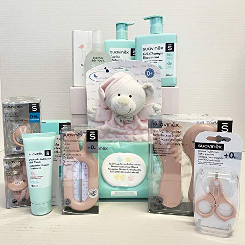 Suavinex Canastilla PREMIUM Recién Nacido Regalo Bebé 0-6 meses (Rosa)
