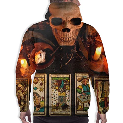 Sudadera Hombre Objetos Místicos, Cartas del Tarot, Calavera, Velas, Libros Antiguos, Cuchillos y Materiales para Magic Rituals Sudadera XL