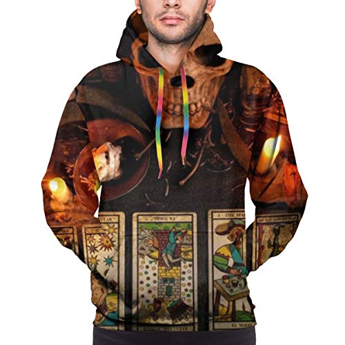 Sudadera Hombre Objetos Místicos, Cartas del Tarot, Calavera, Velas, Libros Antiguos, Cuchillos y Materiales para Magic Rituals Sudadera XL
