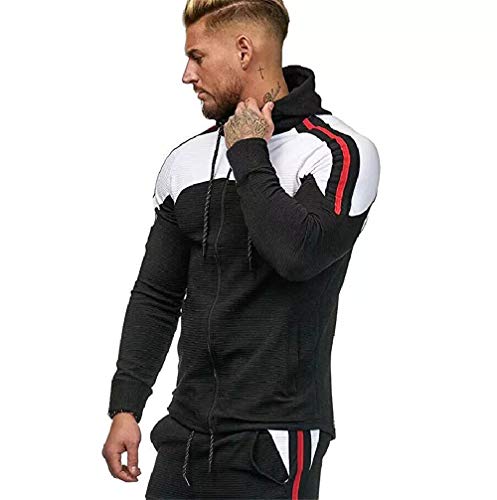 Sudadera Hombres Patchwork Slim Fit Hoodie Otoño Moda Estilo Deportivo Outwear Nueva Blusa Adolescente Top 2020 Sudadera