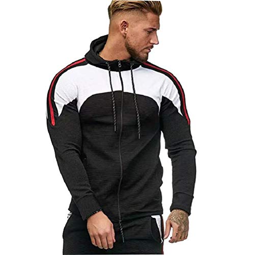 Sudadera Hombres Patchwork Slim Fit Hoodie Otoño Moda Estilo Deportivo Outwear Nueva Blusa Adolescente Top 2020 Sudadera