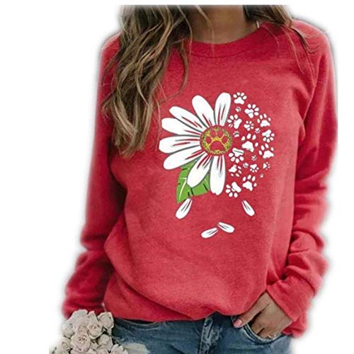 Sudadera Informal de Manga Larga con Estampado de crisantemo para Mujer, otoño e Invierno