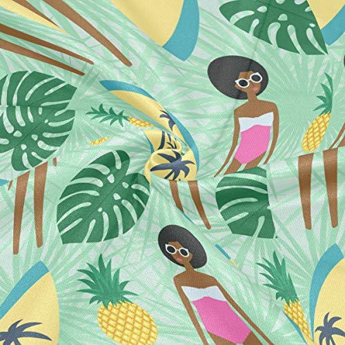 Sudaderas con Capucha para Hombres Sudadera de niña Africana Horario de Verano Playa Hoja de Palma Piña Jerseys de Manga Larga