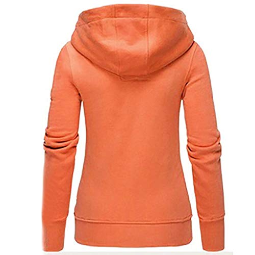 Sudaderas con capucha para mujer, cuello alto y manga larga, con capucha, sudadera con capucha y bolsillo Naranja naranja XXL