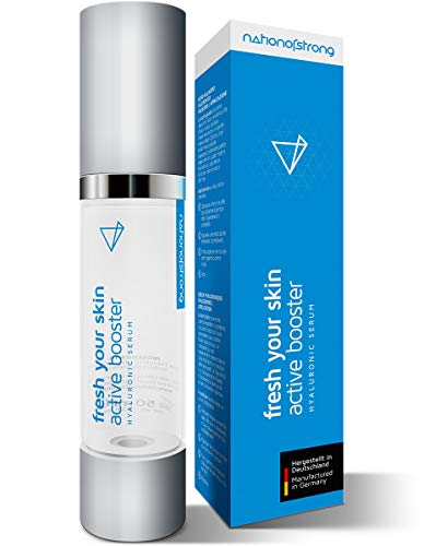 Suero de ácido hialurónico vegano en altas dosis - Antienvejecimiento + Antiarrugas, que complementa de forma óptima las almohadillas de ácido hialurónico de su piel - 50ml