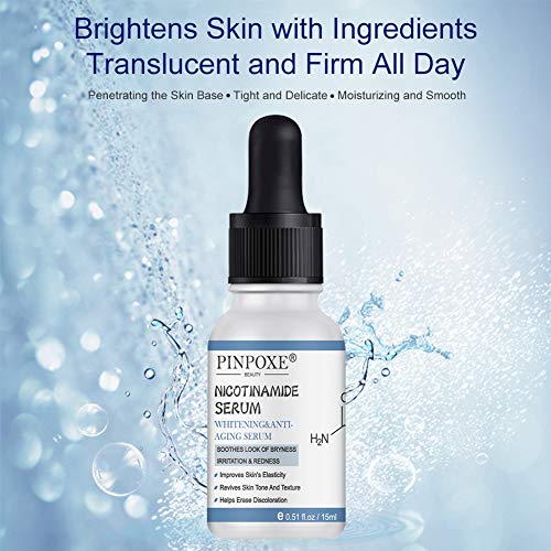 Suero de Niacinamide, Suero Ácido Hialurónico Facial, Riduciendo las Arrugas y las Manchas de la Piel, Sérum Antiedad con Efecto Antiarrugas, Hidratante e Iluminador