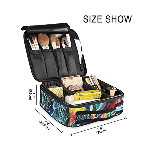 SUGARHE Animal Dragón Alas Coloridas De Hielo Mítico,Neceser Maquillaje,Bolsa Cosméticos Organizador Brochas Maquillaje Estuches Portátil