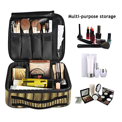 SUGARHE Beige Tropical Bamboo Poles Hierba leñosa Estilo étnico asiático Tall Thin Harvest Natural Art Print,Neceser Maquillaje,Bolsa Cosméticos Organizador Brochas Maquillaje Estuches Portátil