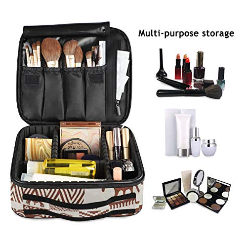 SUGARHE Marcos con símbolos y Patrones étnicos nativos Americanos Aspecto Grunge,Neceser Maquillaje,Bolsa Cosméticos Organizador Brochas Maquillaje Estuches Portátil