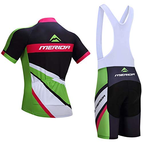 SUHINFE Traje Ciclismo Hombre para Verano, Ciclismo Maillot y Culotte Ciclismo Culote Bicicleta con 5D Gel Pad para Deportes al Aire Libre Ciclo Bicicleta, MER-Pink, XXXL