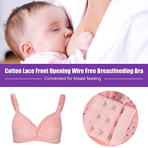 Sujetador de lactancia, botón de algodón de apertura previa Sujetador de lactancia Sujetadores de maternidad para mujeres embarazadas(Pink 40/90)