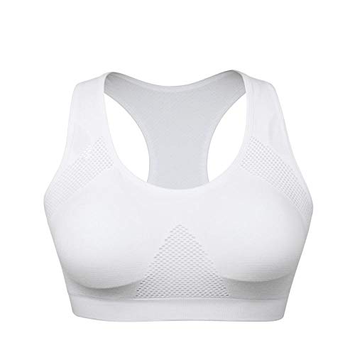 Sujetador Deportivo Mujer Absorbe El Sudor Sujetador Deportivo Mujer Sujetador Deportivo Acolchado Transpirable Top Professional Athletic Gym Running Fitness Yoga Sports Top XL Blanco