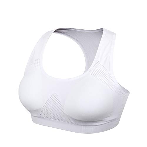 Sujetador Deportivo Mujer Absorbe El Sudor Sujetador Deportivo Mujer Sujetador Deportivo Acolchado Transpirable Top Professional Athletic Gym Running Fitness Yoga Sports Top XL Blanco